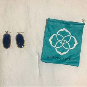 Kendra Scott Danielle Navy Blue & Gold Earrings